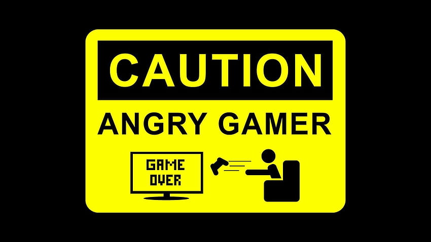 Game Over, angry, caution, black background, gamer ::, background gamer HD wallpaper