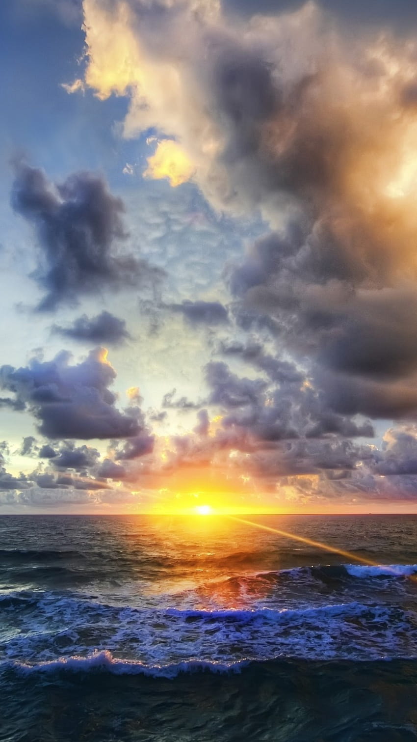 Beautiful Ocean Sunrise iPhone 6 / 6S Plus, beautiful sea sunrise HD ...