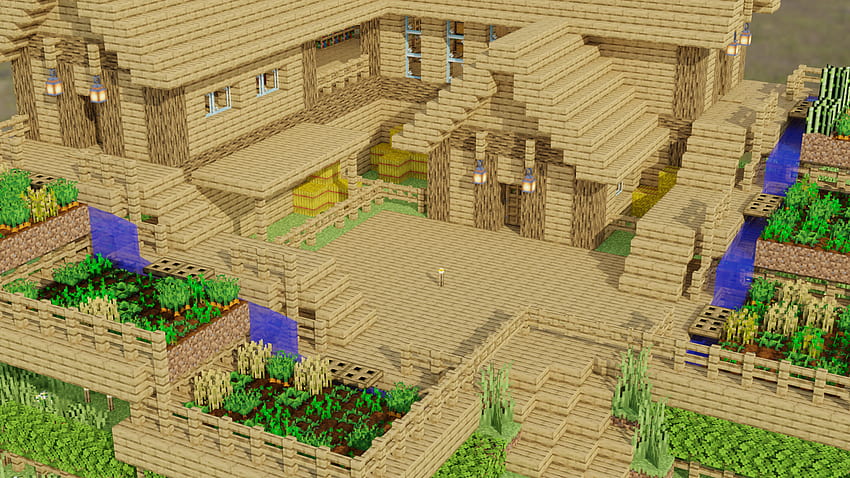 House Farm Fence Minecraft, minecraft farm HD wallpaper
