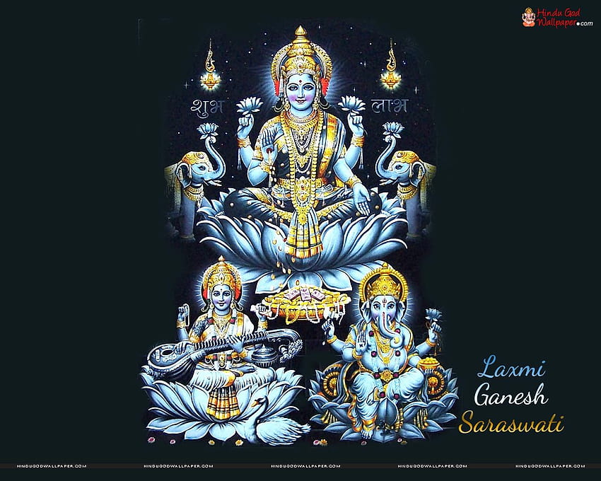 Laxmi Ganesh Saraswati, ganesh laxmi saraswati HD wallpaper | Pxfuel