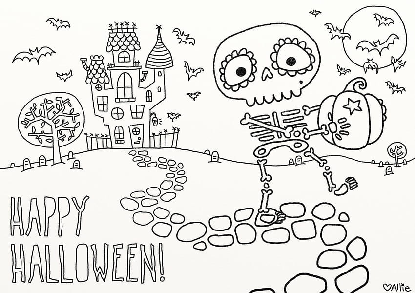 9 fun printable Halloween coloring pages HD wallpaper