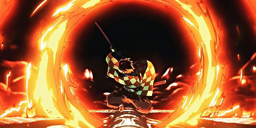 Demon Slayer: Das Geheimnis von Tanjiros Hinokami Kagura ist endlich gelöst, Tanjiro-Sonne atmet HD-Hintergrundbild