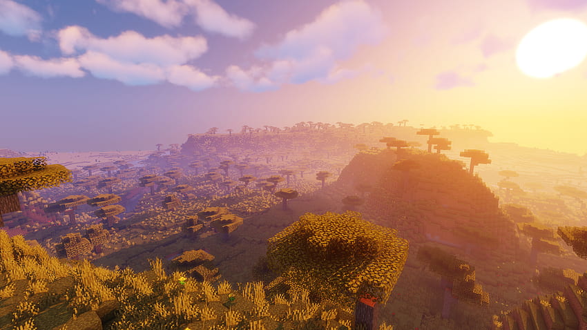 Minecraft Shader, Minecraft-Landschaften HD-Hintergrundbild