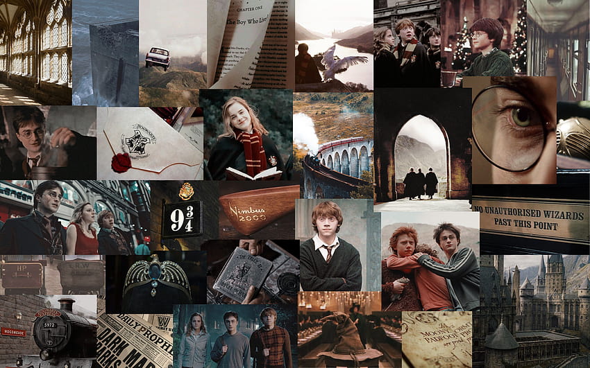 Harry Potter Collage en 2021, portátil estético de harry potter fondo de pantalla