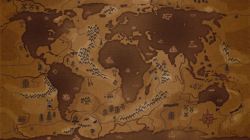 Treasure Map Group, old maps HD wallpaper