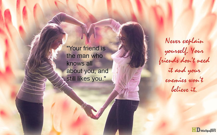 Love Quotes Best Friend, girls friendship HD wallpaper | Pxfuel