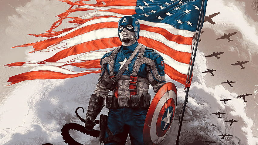 Arte do Capitão América, fanart do capitão américa papel de parede HD