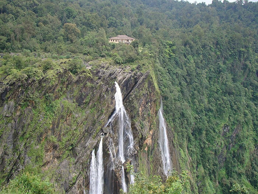 A house in the middle of the jungle above Jog Falls, India. Imagine waking up to that every morning : pics HD wallpaper