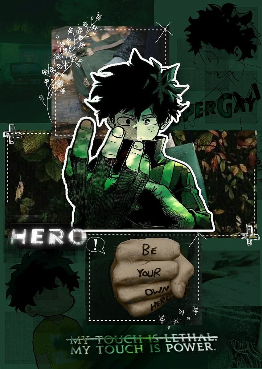 deku, green aesthetic anime HD phone wallpaper