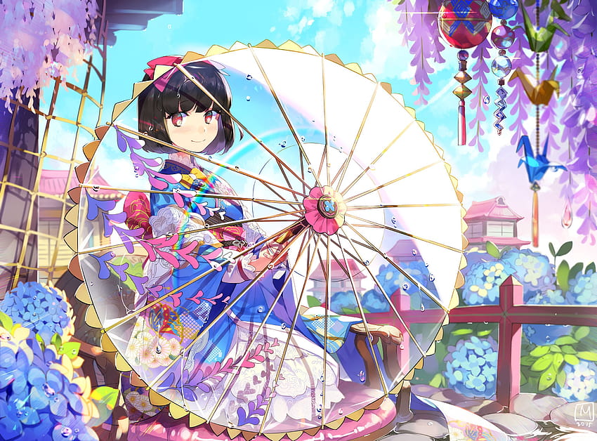 Wallpaper cute, anime girl, colorful uniform, art desktop wallpaper, hd  image, picture, background, 350fa2 | wallpapersmug