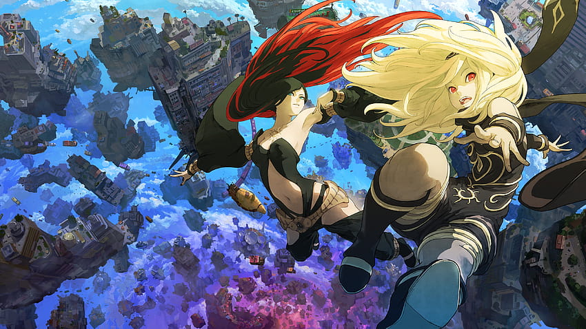 Gravity Rush Kat and Dusty Art Print Flying Through Clouds and - Etsy