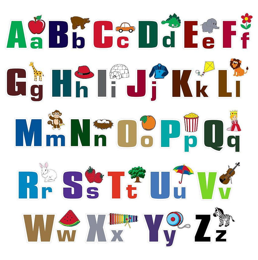 A to Z Wall Stickers Peel and Stick Alphabet ABC Children's Wall Decals Large Wall Stickers Removable Repositionable Kids Bedroom Nursery Playroom Sturdy Vinyl Won't Rip Or Tear: Baby, a z alphabets HD phone wallpaper
