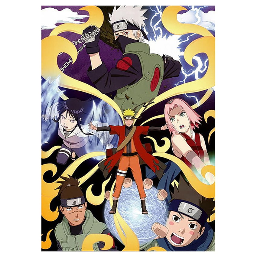 Póster de Naruto de roble cian, póster de personajes de papel de arte de pintura de desplazamiento de Anime de dibujos animados para decoración del hogar y regalo para fanáticos, carteles de naruto fondo de pantalla del teléfono
