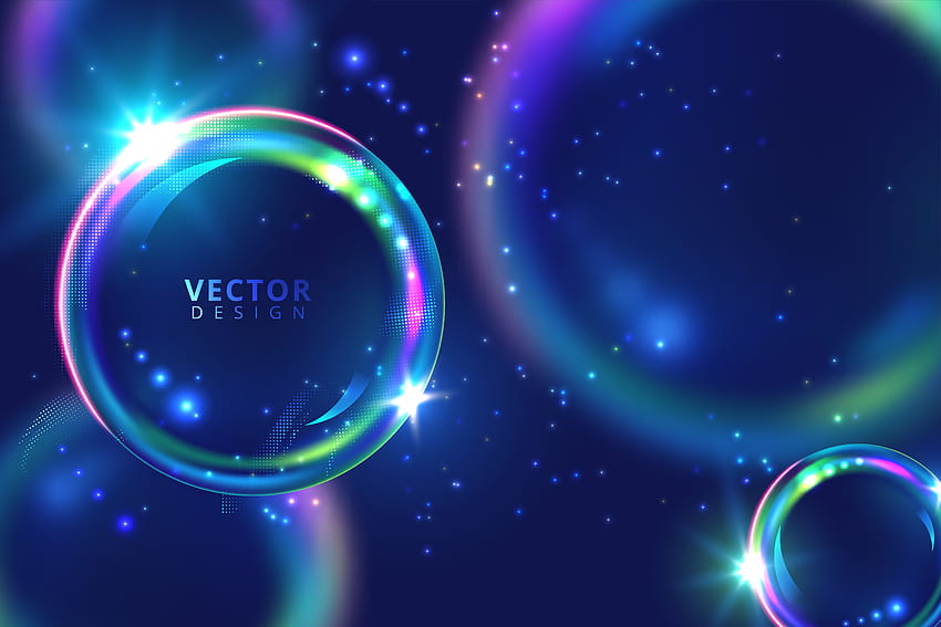 Leuchtende schwebende Blasen in Neonblau und Lila 999499 Vektorgrafiken bei Vecteezy, Neonblau und Lila HD-Hintergrundbild