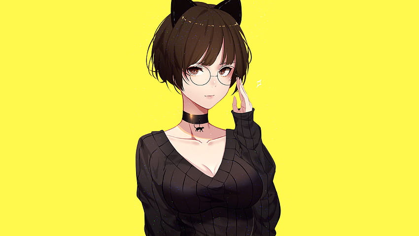 Mädchen mit Brille Anime, Glas mit Anime HD-Hintergrundbild