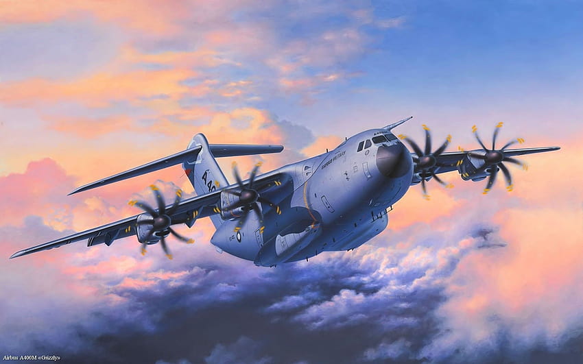 aircraft, Military Aircraft, Airbus, Airbus A400M Atlas, Artwork, Propeller / and Mobile Backgrounds HD wallpaper