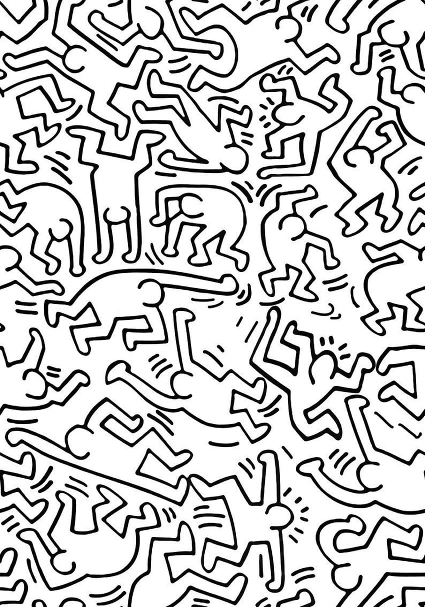 Keith Haring Black and White ...pinterest, keith haring phone HD phone wallpaper