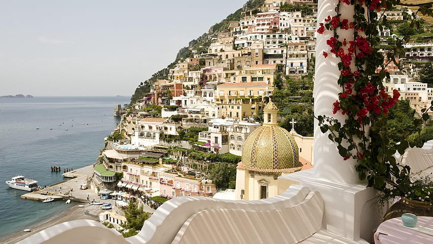 Sept des meilleurs hôtels de la côte amalfitaine, dîner positano Fond d'écran HD