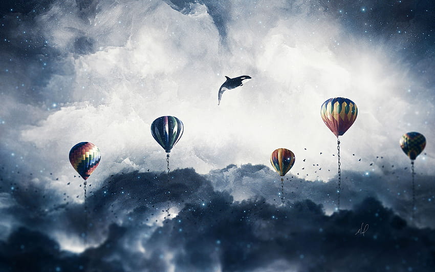 Surreal Hot Air Balloons Air, Balloons, Hot, Surreal HD wallpaper