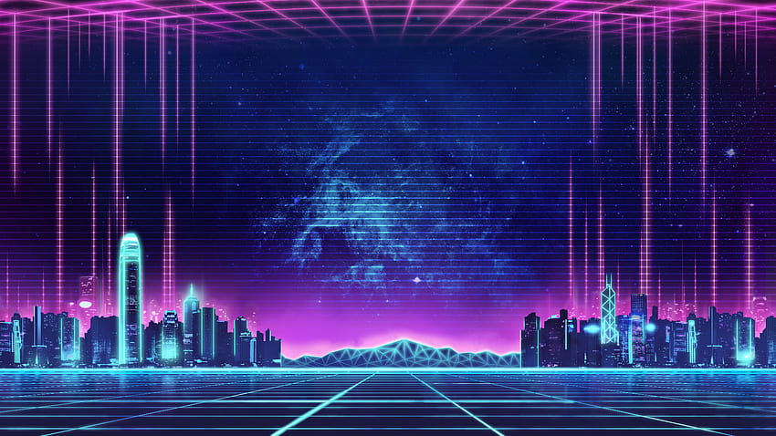 1920x1080 Synthwave, Müzik, Retro, Geniş Ekran için Neon Şehir, neon anime kasabası HD duvar kağıdı