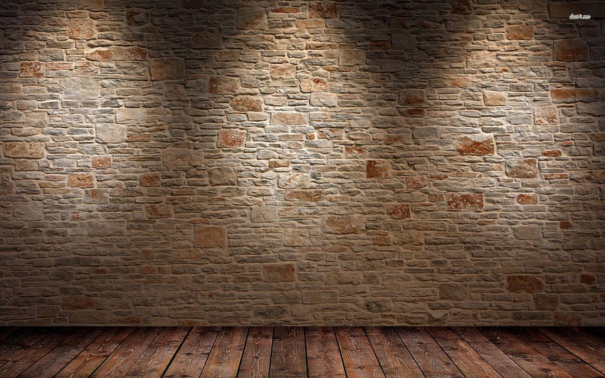 Brick wall and wood floor, bricks HD wallpaper