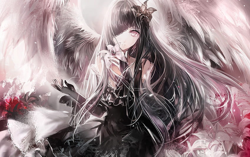 Lovely anime girl avatar dark angel