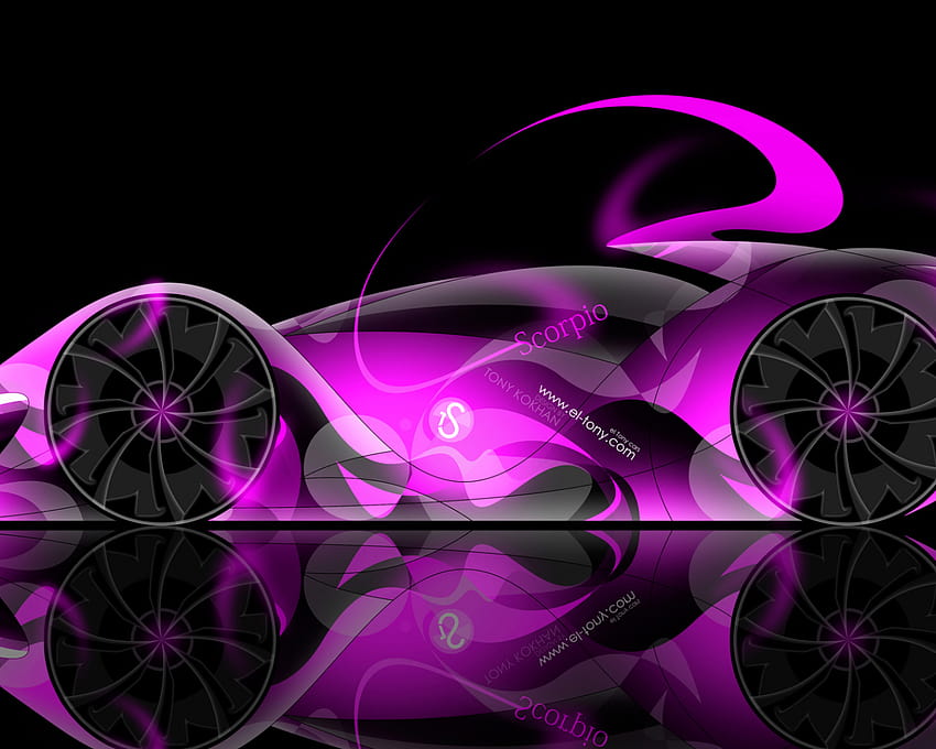 Tony Style TS Scorpio Abstract Pink Neon Car 2014 디자인 [1920x1080], 모바일 및 태블릿용 HD 월페이퍼