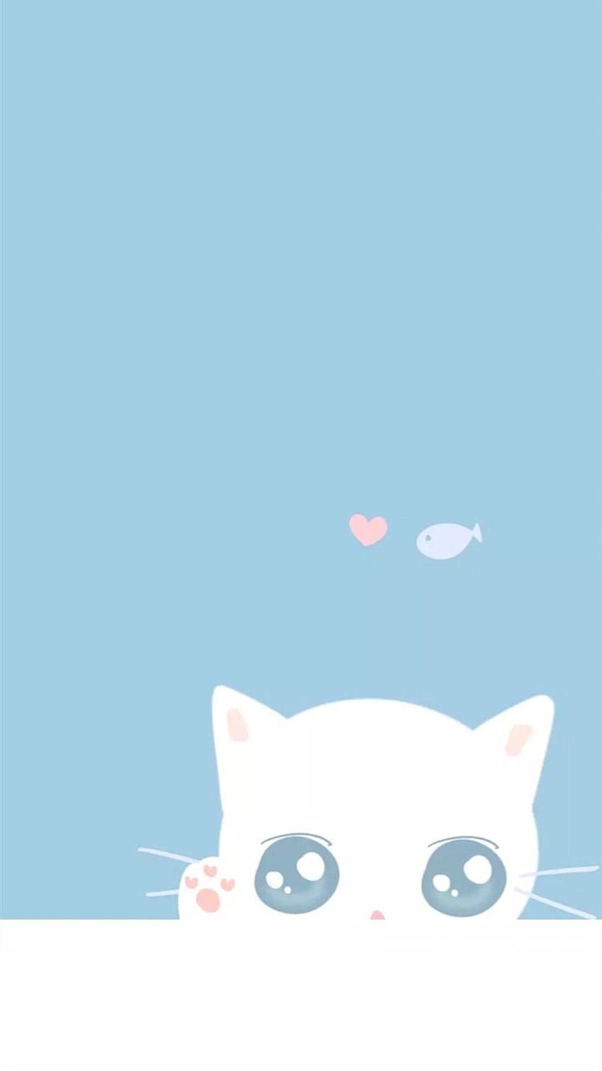 Kawaii Blue Cat, süße Pastellkatzen HD-Handy-Hintergrundbild