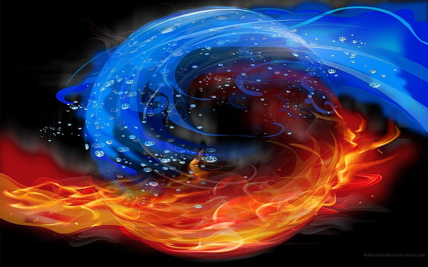 Fire Vs Water posted by Samantha Anderson, blue vs red fire HD wallpaper