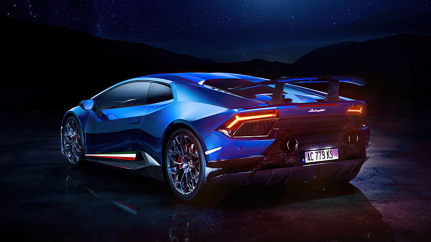 Blue Lamborghini Huracan Rear, Cars, Backgrounds, and, lamborghini huracan pc HD wallpaper