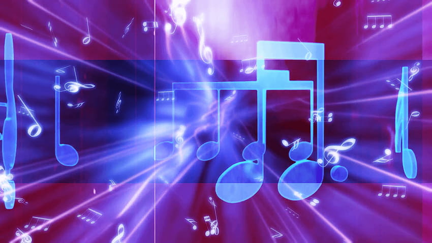 Large Music Notes Bright Blue Motion Backgrounds, blue music notes background HD wallpaper