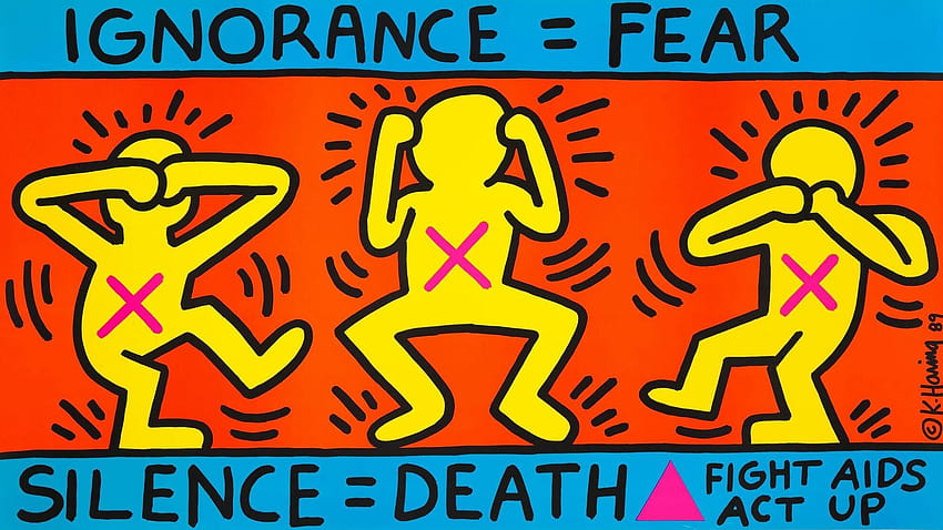 Keith Haring, Ignorância = Medo papel de parede HD