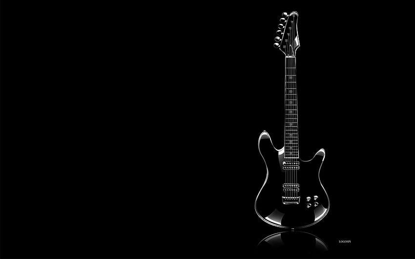 Czarna gitara, gitara czarne tło Tapeta HD