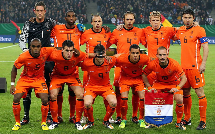 Niederländische Fußballmannschaft Weltmeisterschaft 2014 ... gehen Sie orange!, niederländische Fußballnationalmannschaft HD-Hintergrundbild