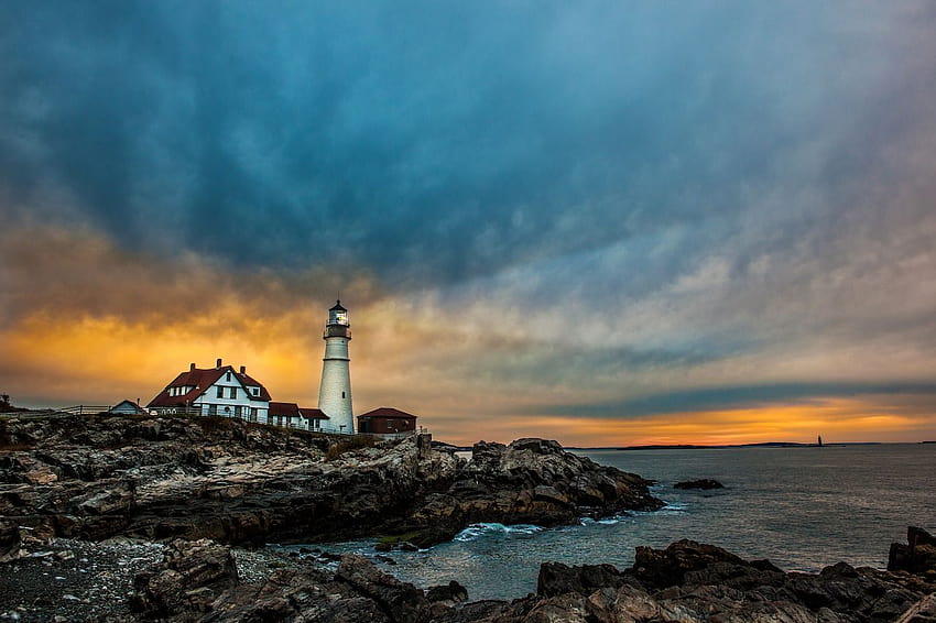 The 13 Most Wonderful Lighthouses Across The USA, rocky cliff lighthouse HD wallpaper