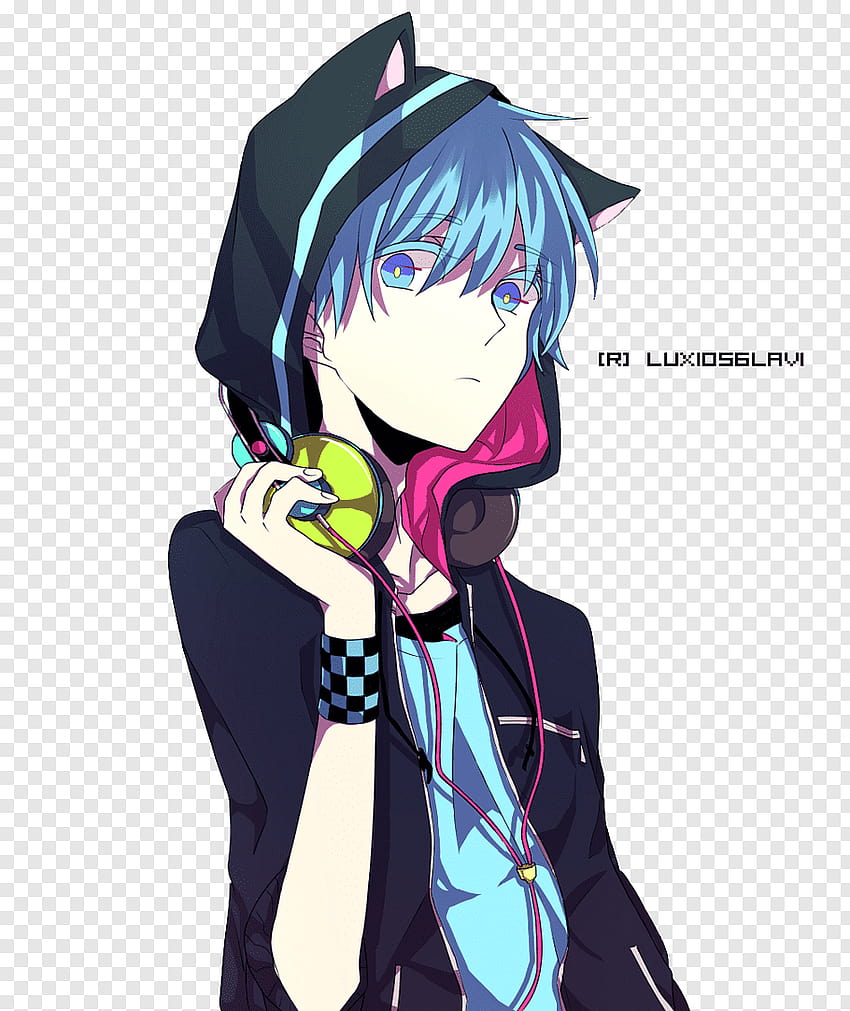 Male anime character with headphones, Anime Catgirl Rendering Yaoi, anime  boy wearing hoodie HD phone wallpaper | Pxfuel