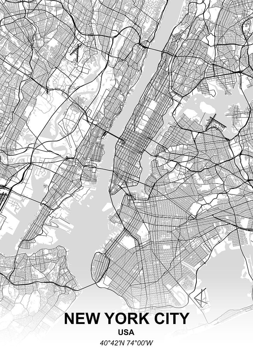 NEW YORK CITY USA Mancave Posterdruck, New York Karte HD-Handy-Hintergrundbild