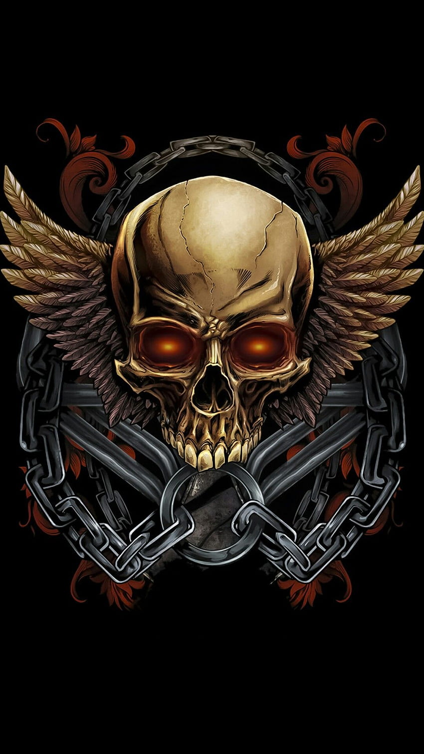 Skull with Wings HD phone wallpaper
