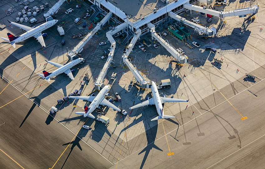 Los Angeles, Międzynarodowy Port Lotniczy, Delta Terminal , sekcja авиация Tapeta HD