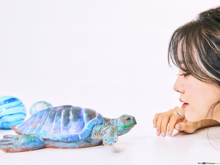 Gorgeous 'Kim Sejeong' playing with Turtle, kim se jeong 2021 HD wallpaper