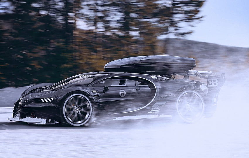 Bugatti, Vision, Winter, Speed, Black, Snow, Gran Turismo , section bugatti, bugatti vision HD wallpaper