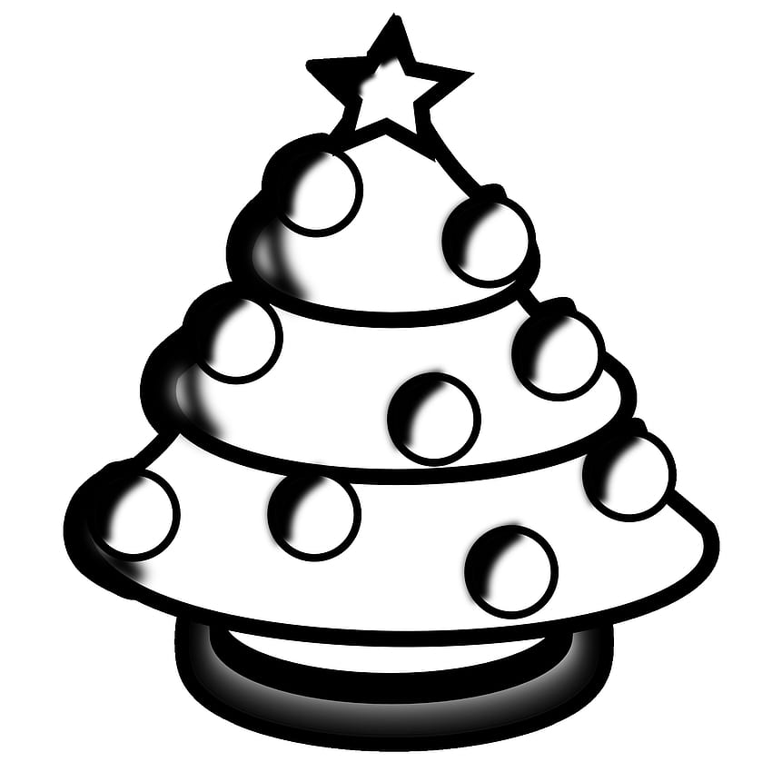 Christmas Tree Clipart Black And White Free Printable