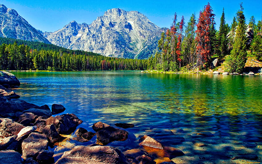 Beautiful Place, nice mountain lake HD wallpaper