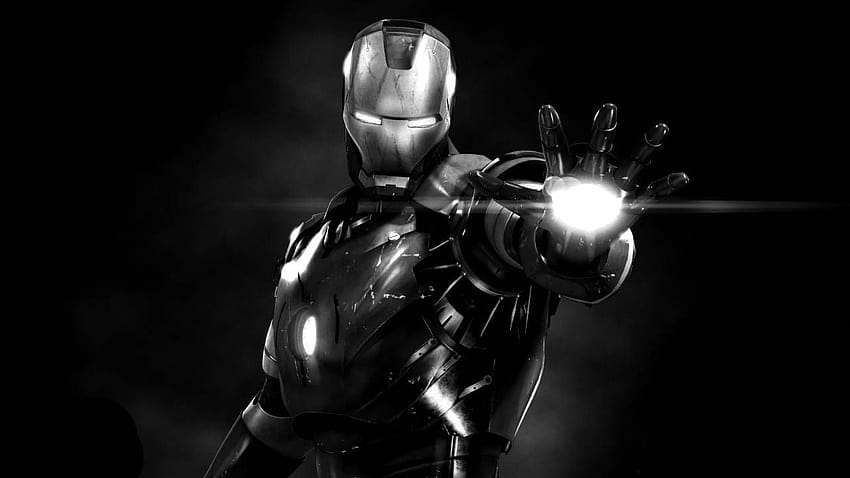 Iron Man Black and White HD wallpaper