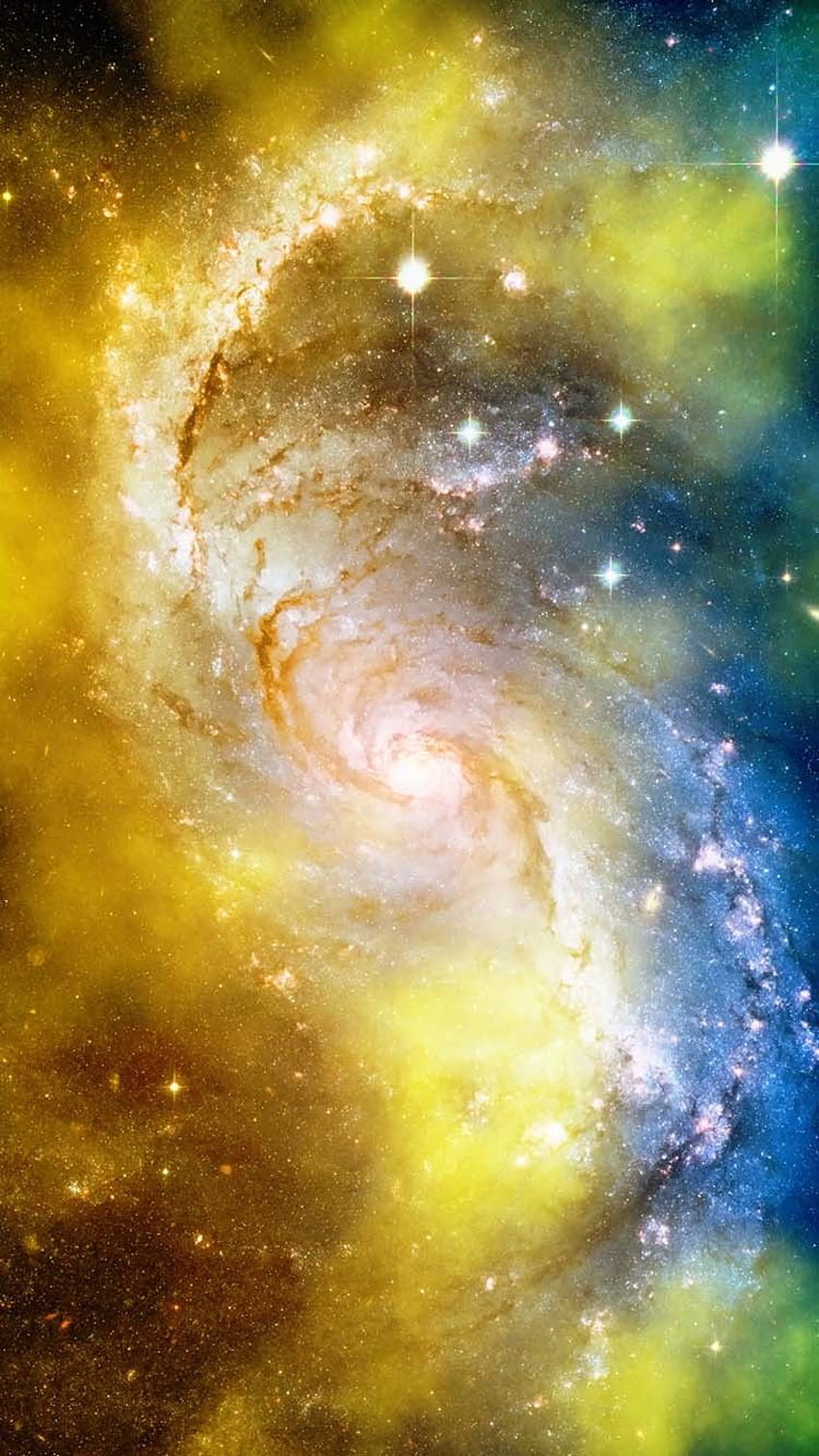 Сесилия Мур, жълта галактика HD тапет за телефон