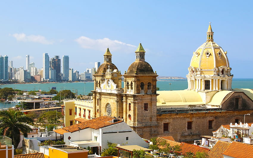 Colombia Tower Cartagena Şehir Evleri 3840x2400 HD duvar kağıdı