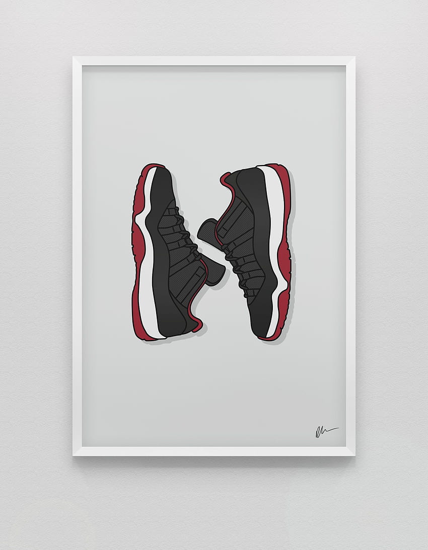 ☆ NEW ☆ Jordan 11 Low 'Bred' HD phone wallpaper