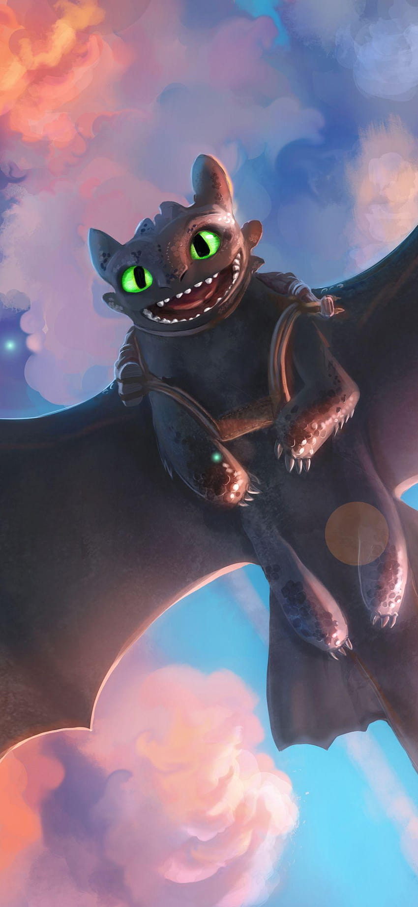 Toothless, night fury, dragon, How to Train Your Dragon, 1125x2436, furie movie HD phone wallpaper