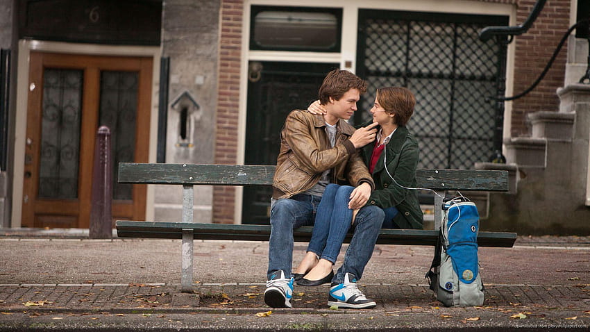 1920x1080 Ansel Elgort And Shailene Woodley On The Bench HD wallpaper