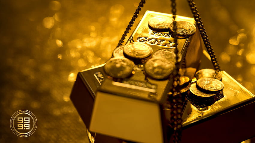 Gold oder Silber stapeln? Münzen oder Barren? HD-Hintergrundbild